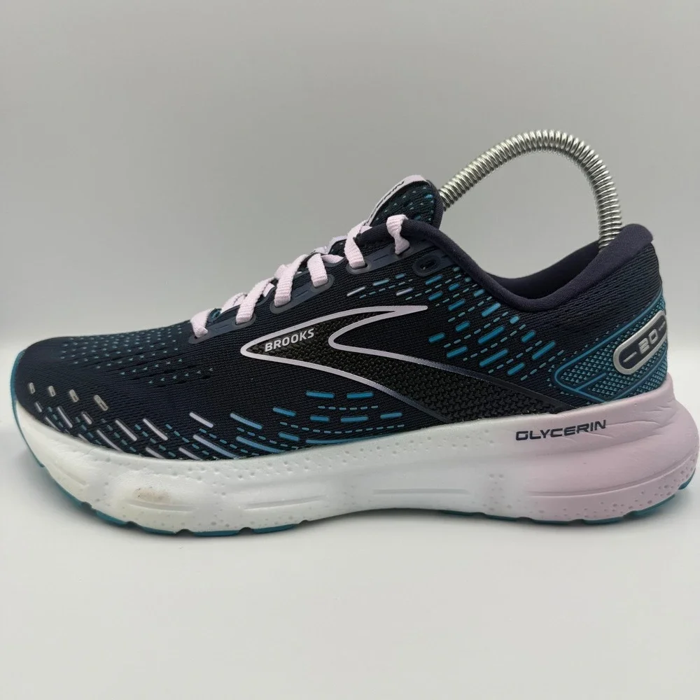 Brooks Glycerin 20 Womens Size 9.5 Blue White Running Shoes Sneakers 1203691B499